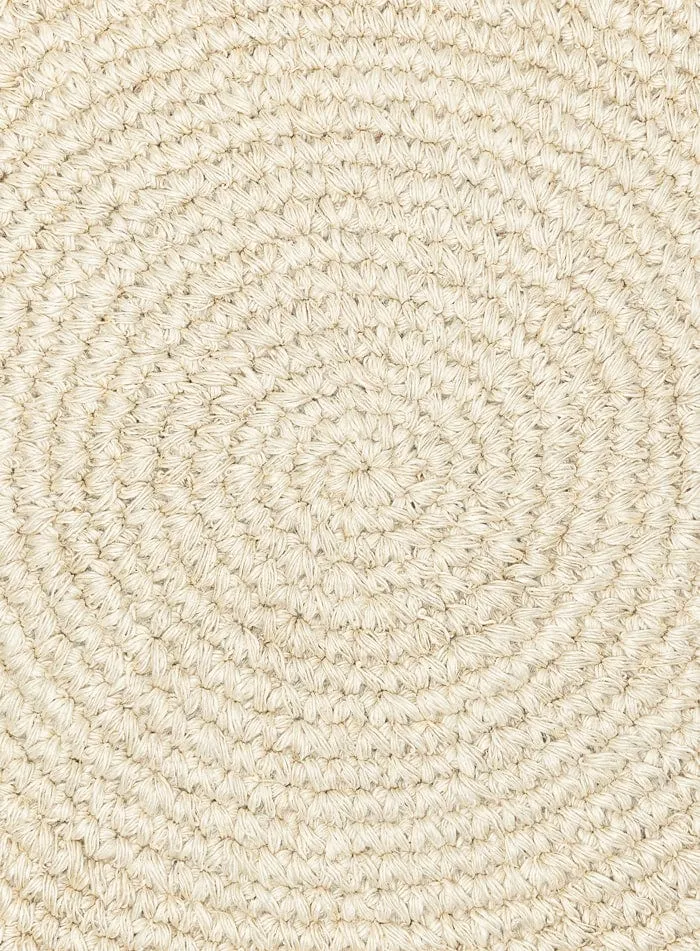 Amparo Bleached Crochet Round Jute Rug