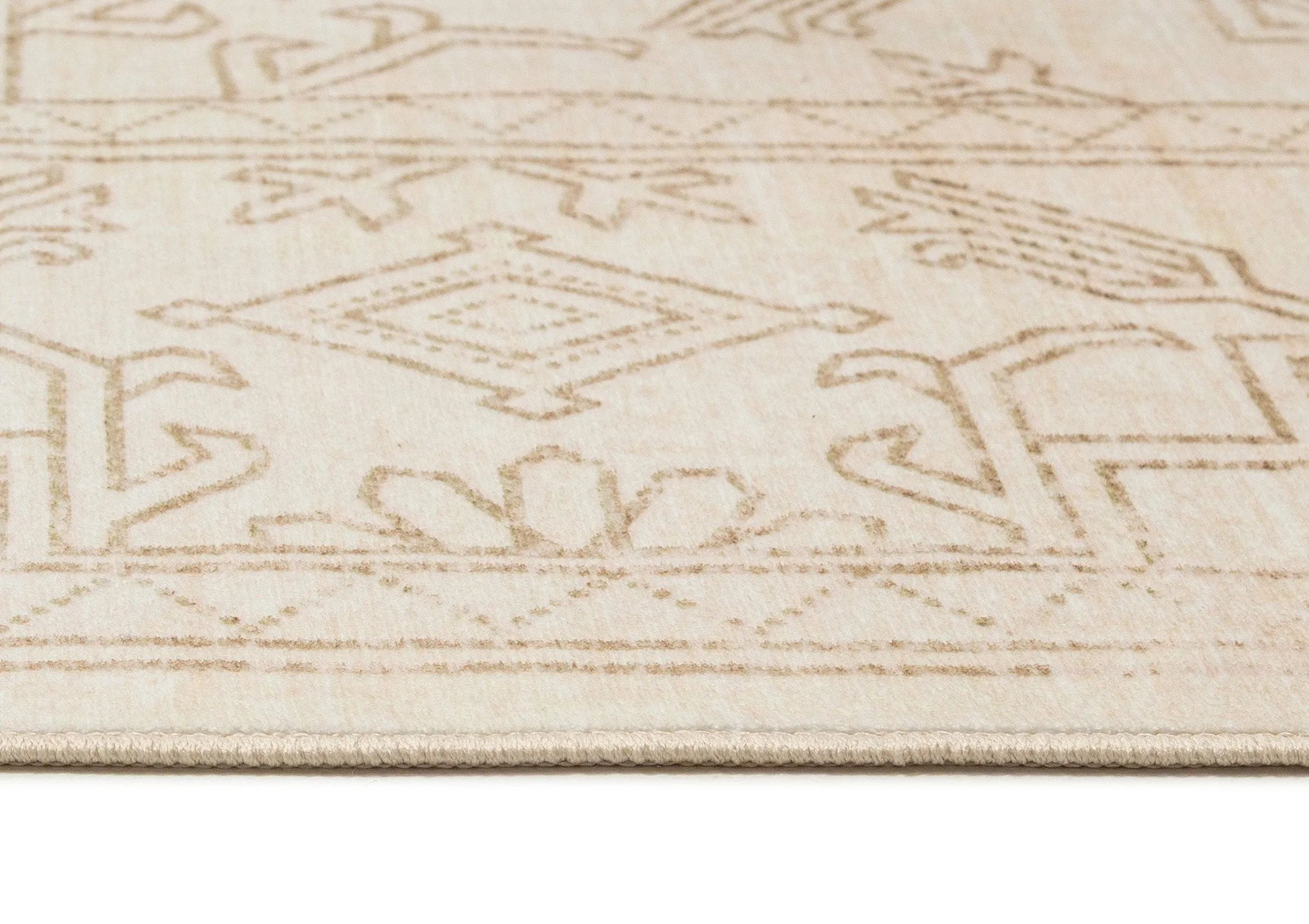 Anais Cream Medallion Washable Rug