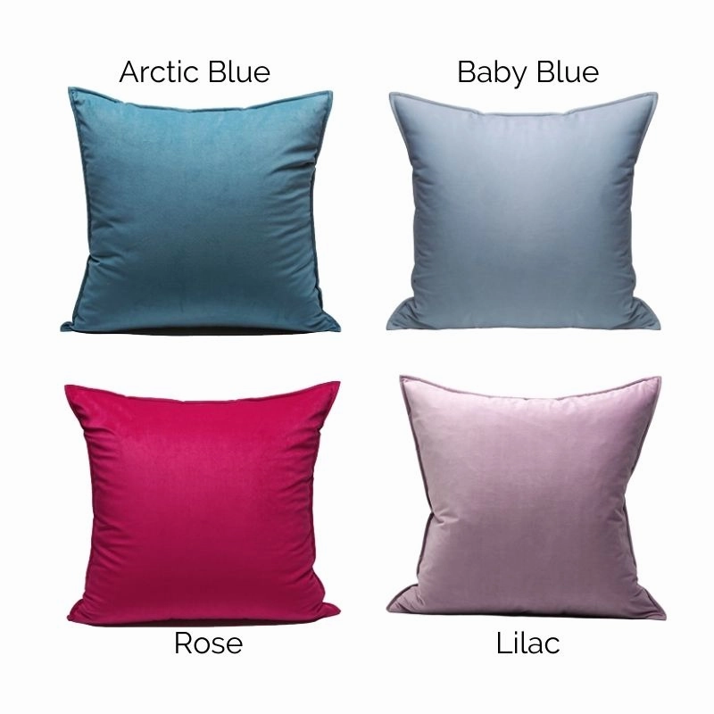Anais Velvet Plain Throw Cushions