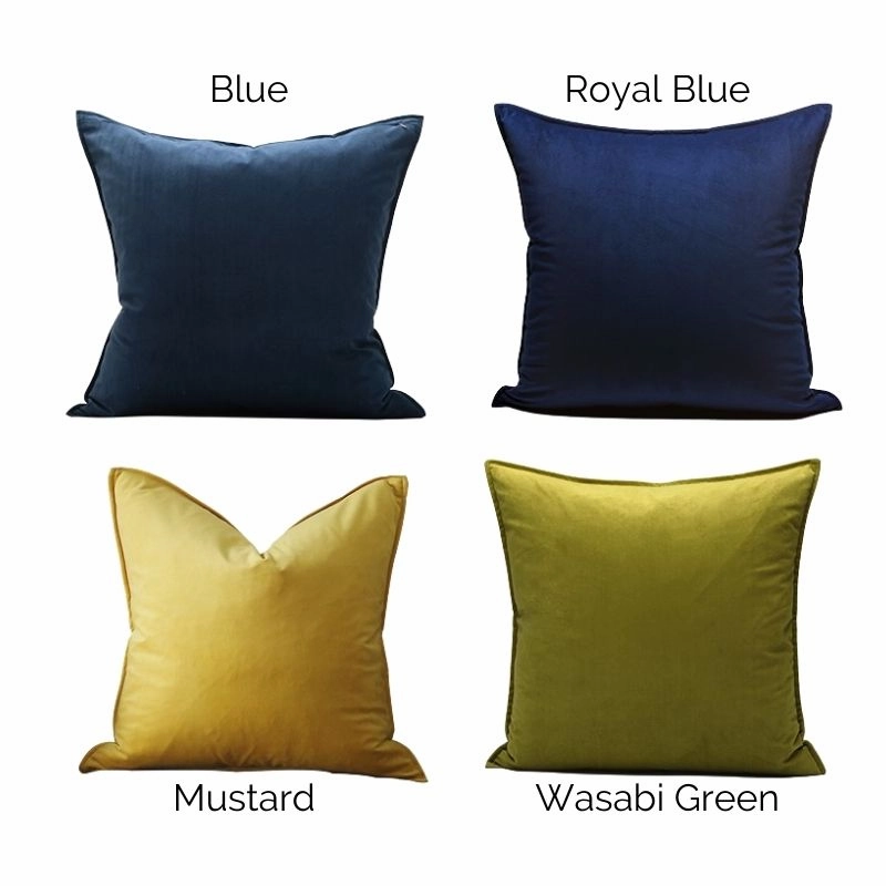 Anais Velvet Plain Throw Cushions