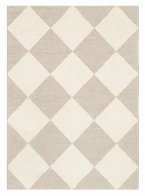 Anastasia Grey Cream Checkered Washable Rug *NO RETURNS UNLESS FAULTYmodern color block patchwork rug