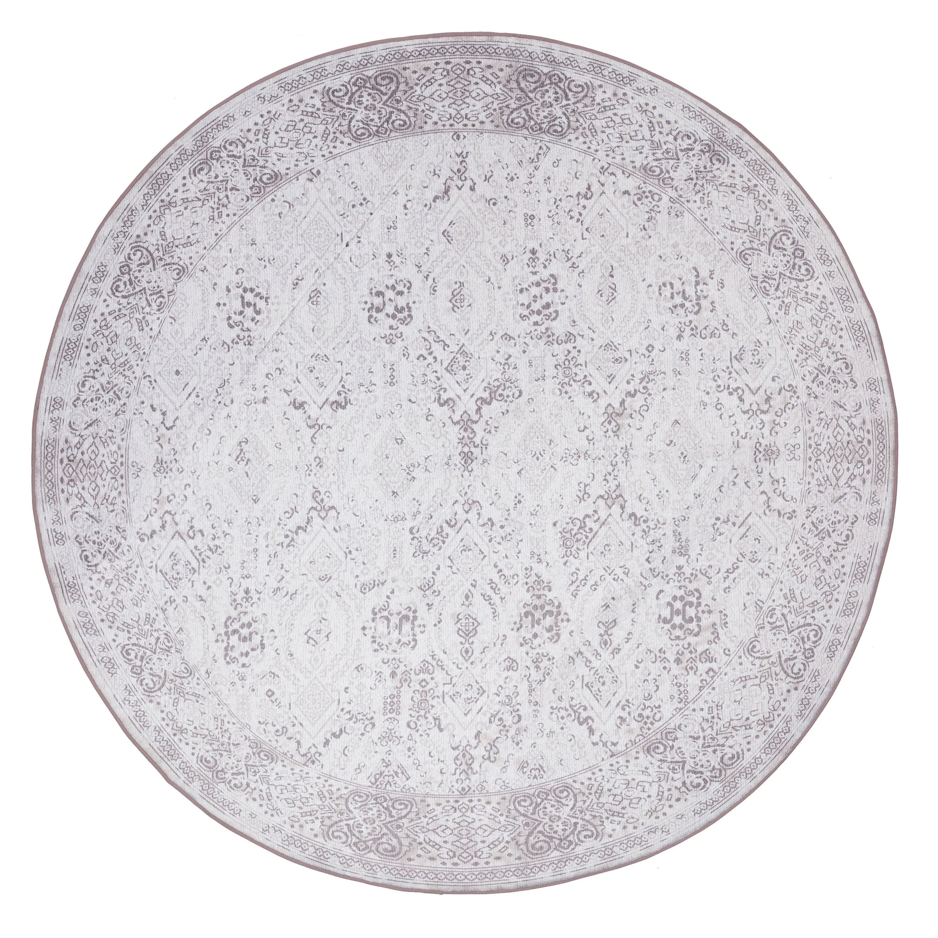 Andi Grey Plush Rollie Pollie Round Playmatmodern color block patchwork rug