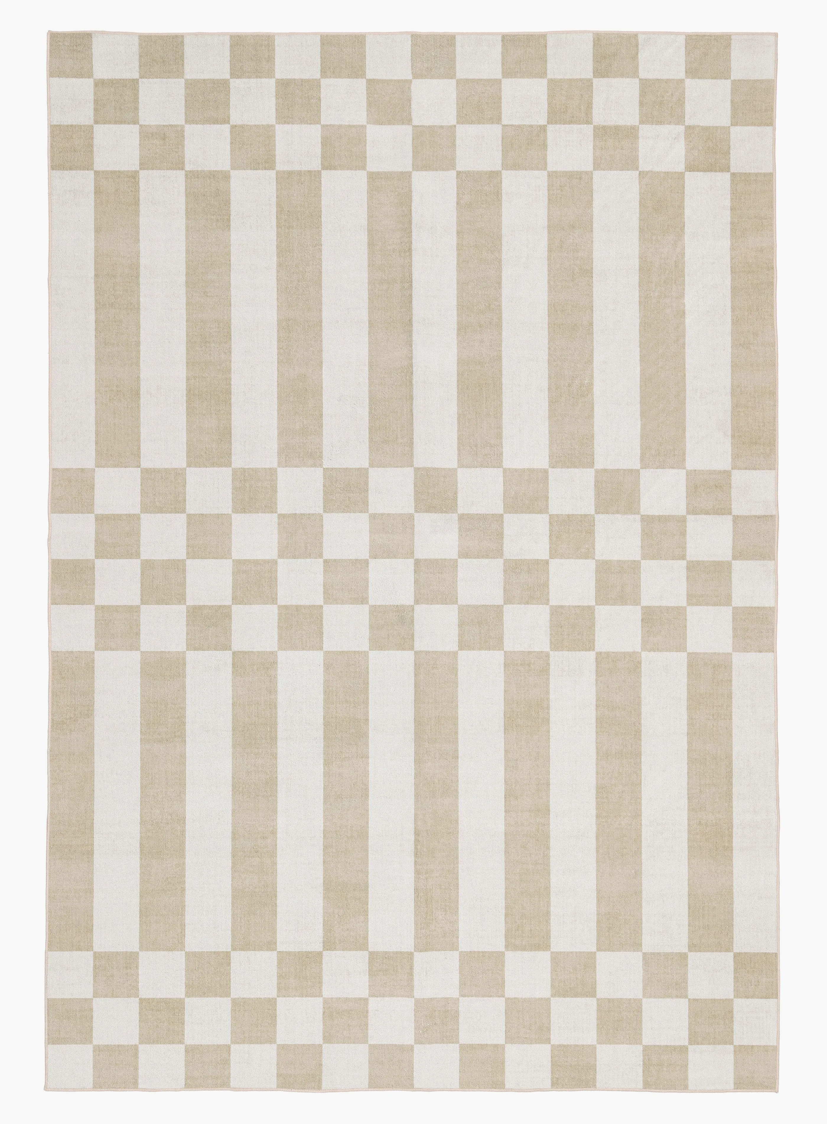 Anette Light Brown and White Checkered and Striped Rugmodern color block patchwork rug