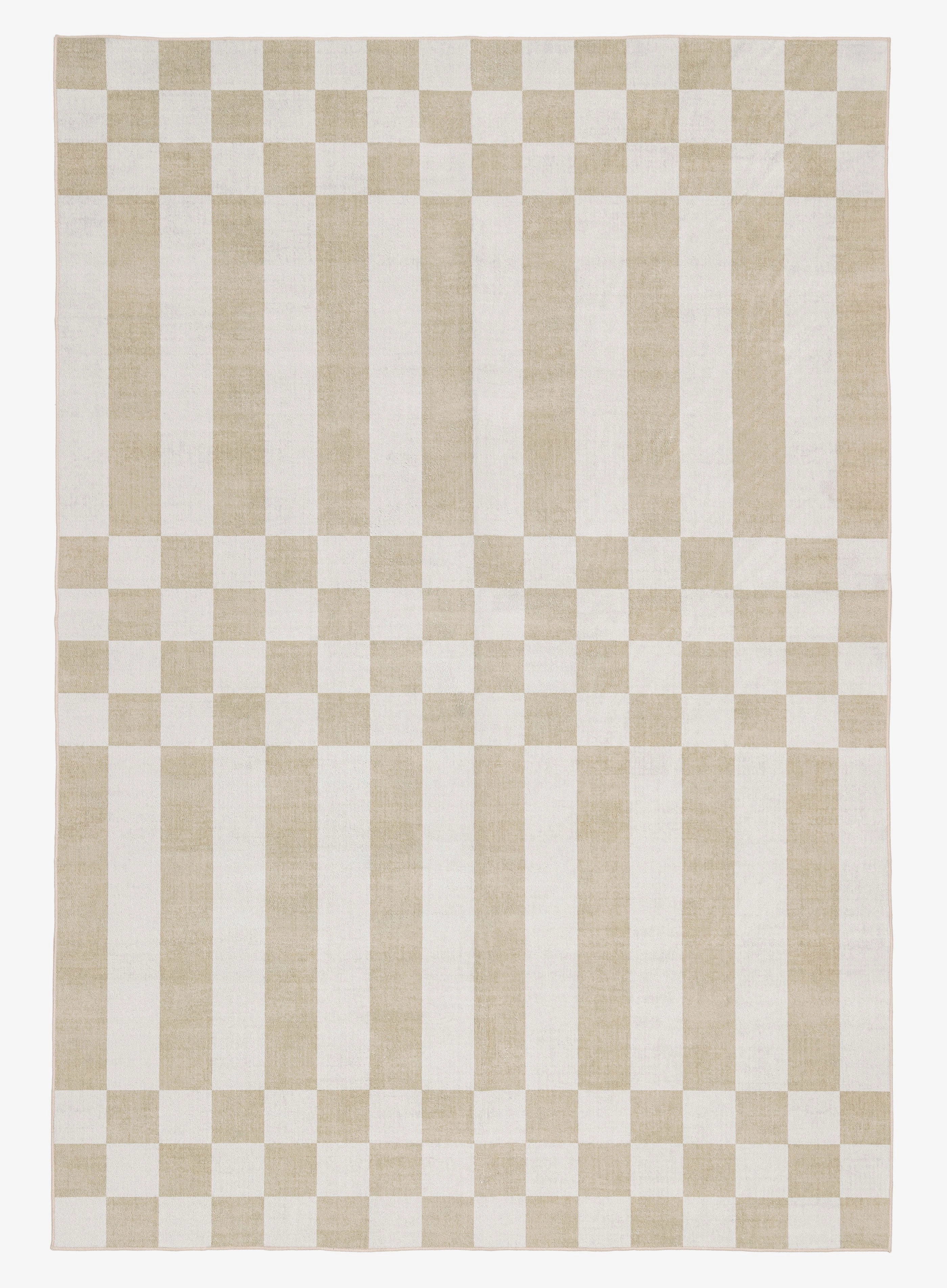 Anette Light Brown and White Checkered and Striped Rugmodern color block patchwork rug