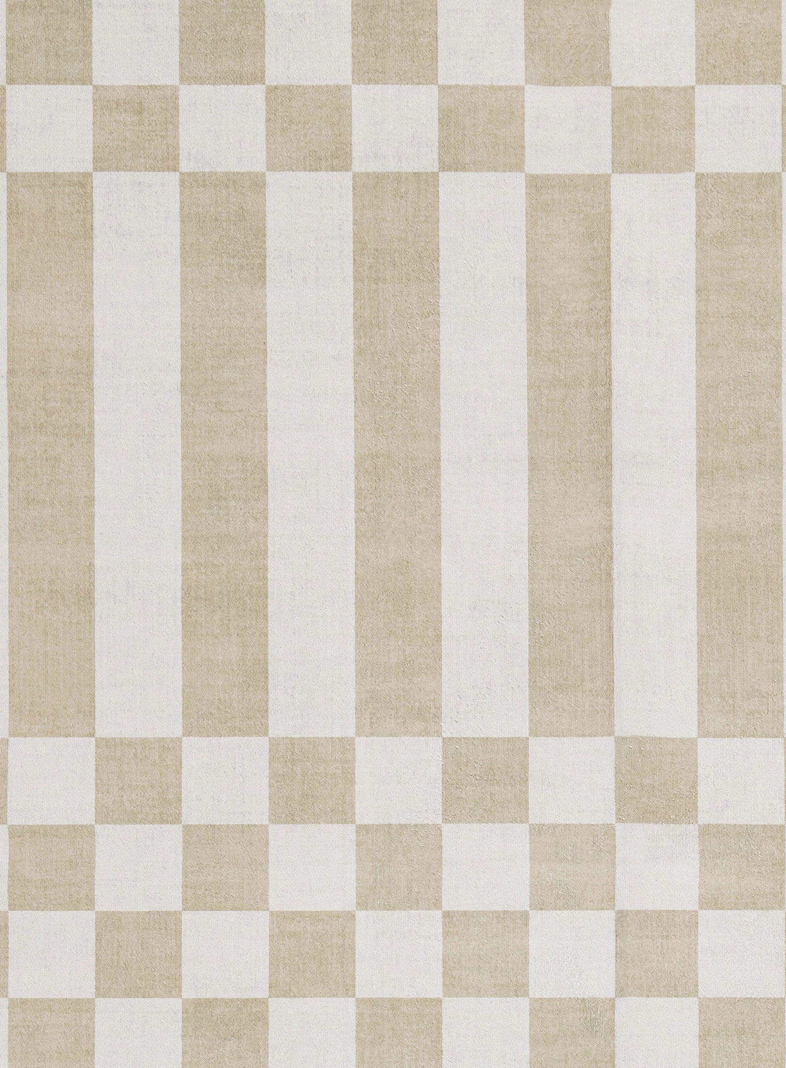 Anette Light Brown and White Checkered and Striped Rug