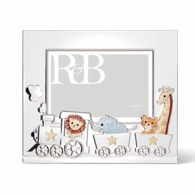 Animal Train Silverplate 5" X 7" Framehome decor ,wall decor 