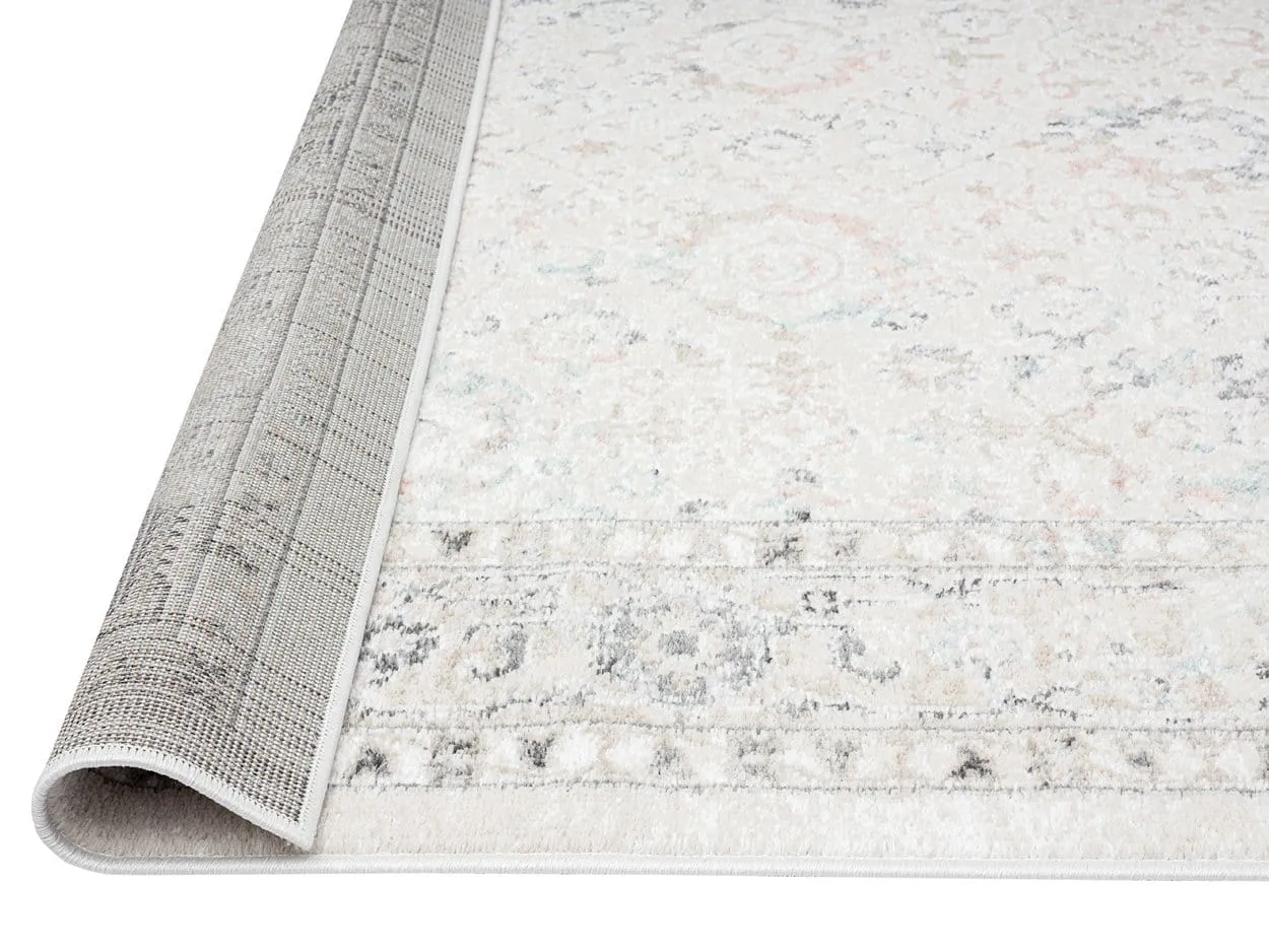 Anine Cream And Grey Multi-Colour Traditional Floral Rug