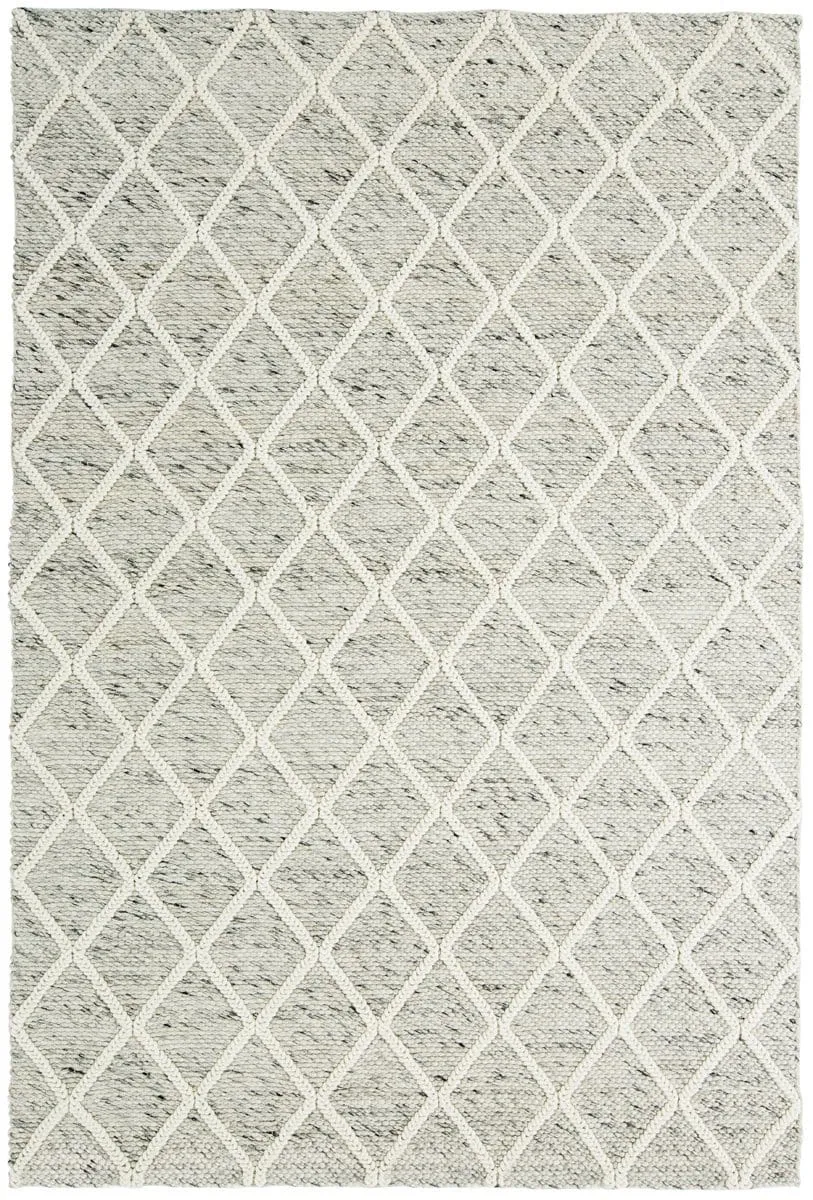 Anja Grey and Ivory Lattice Wool Rugmodern color block patchwork rug