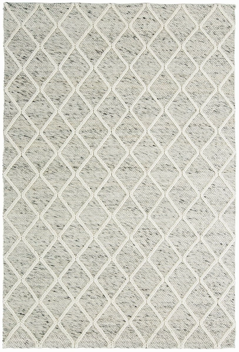 Anja Grey and Ivory Lattice Wool Rugmodern color block patchwork rug