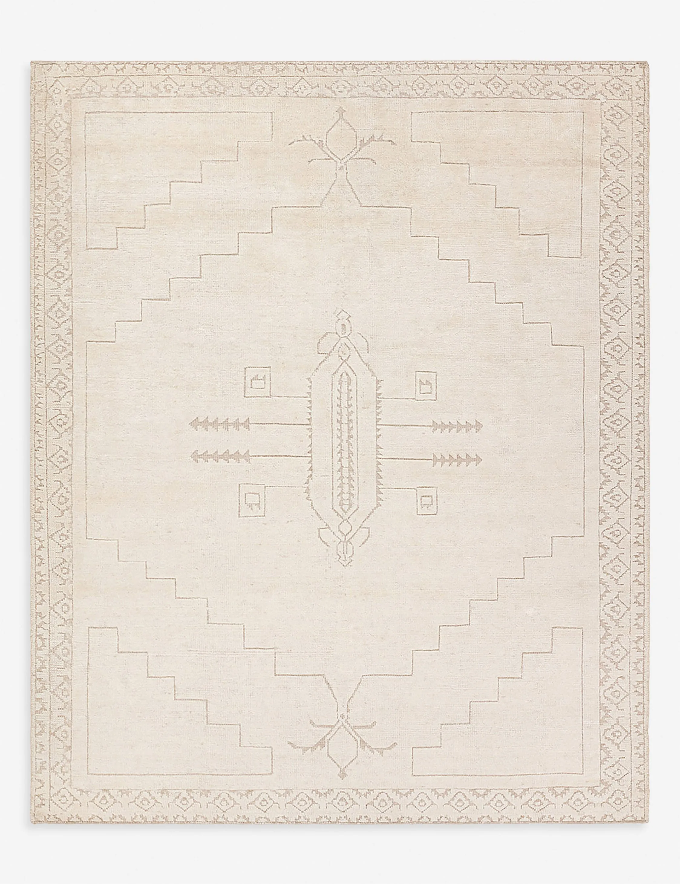 Ansa Hand-Knotted Wool-Blend Moroccan-Style Rugmodern color block patchwork rug