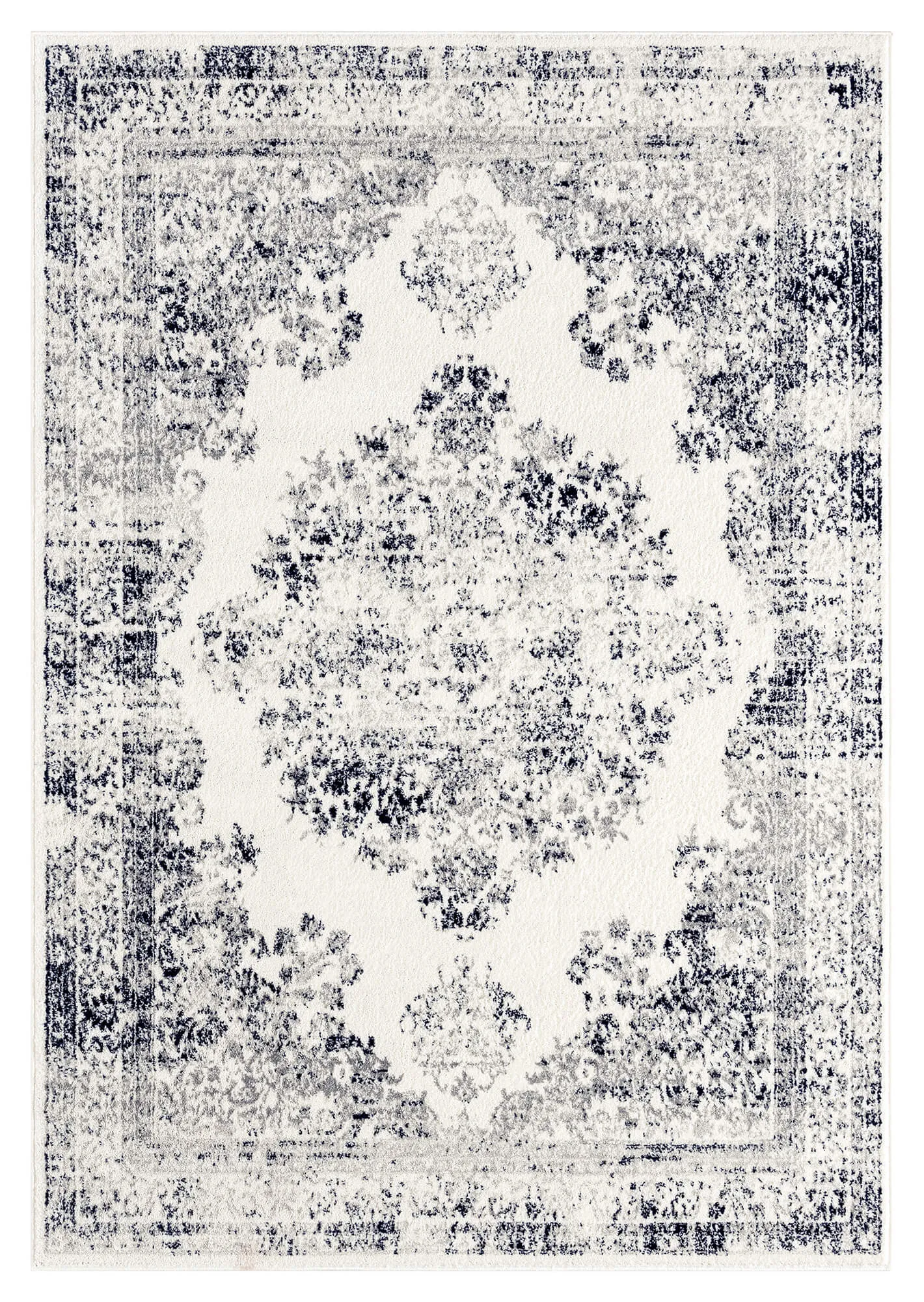 Ansa Navy Blue and Ivory Traditional Medallion Rug *NO RETURNS UNLESS FAULTYmodern color block patchwork rug