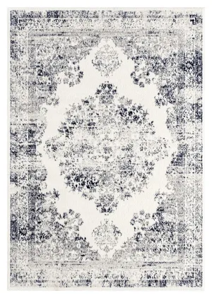 Ansa Navy Blue and Ivory Traditional Medallion Rug *NO RETURNS UNLESS FAULTYmodern color block patchwork rug