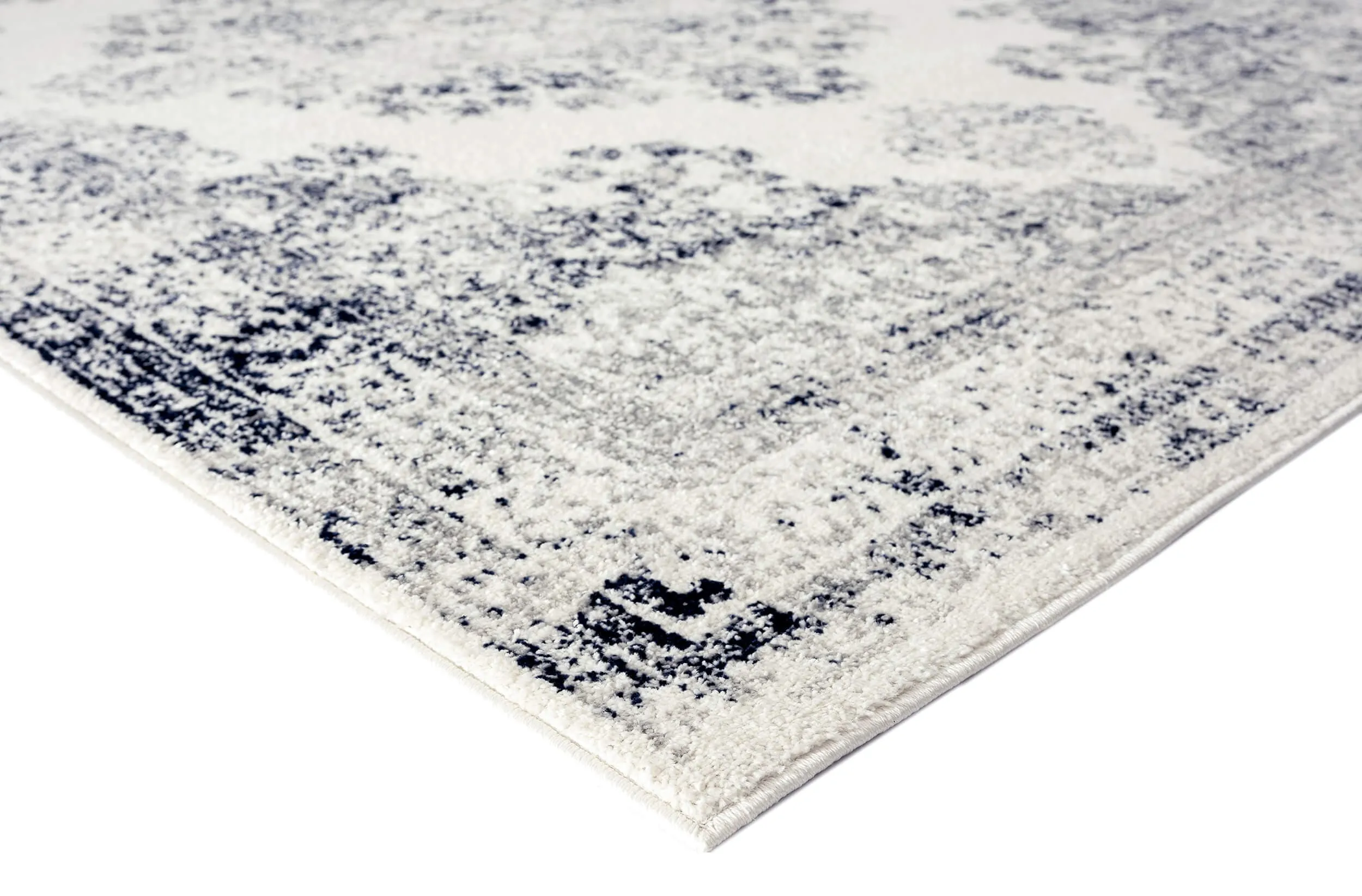 Ansa Navy Blue and Ivory Traditional Medallion Rug *NO RETURNS UNLESS FAULTY