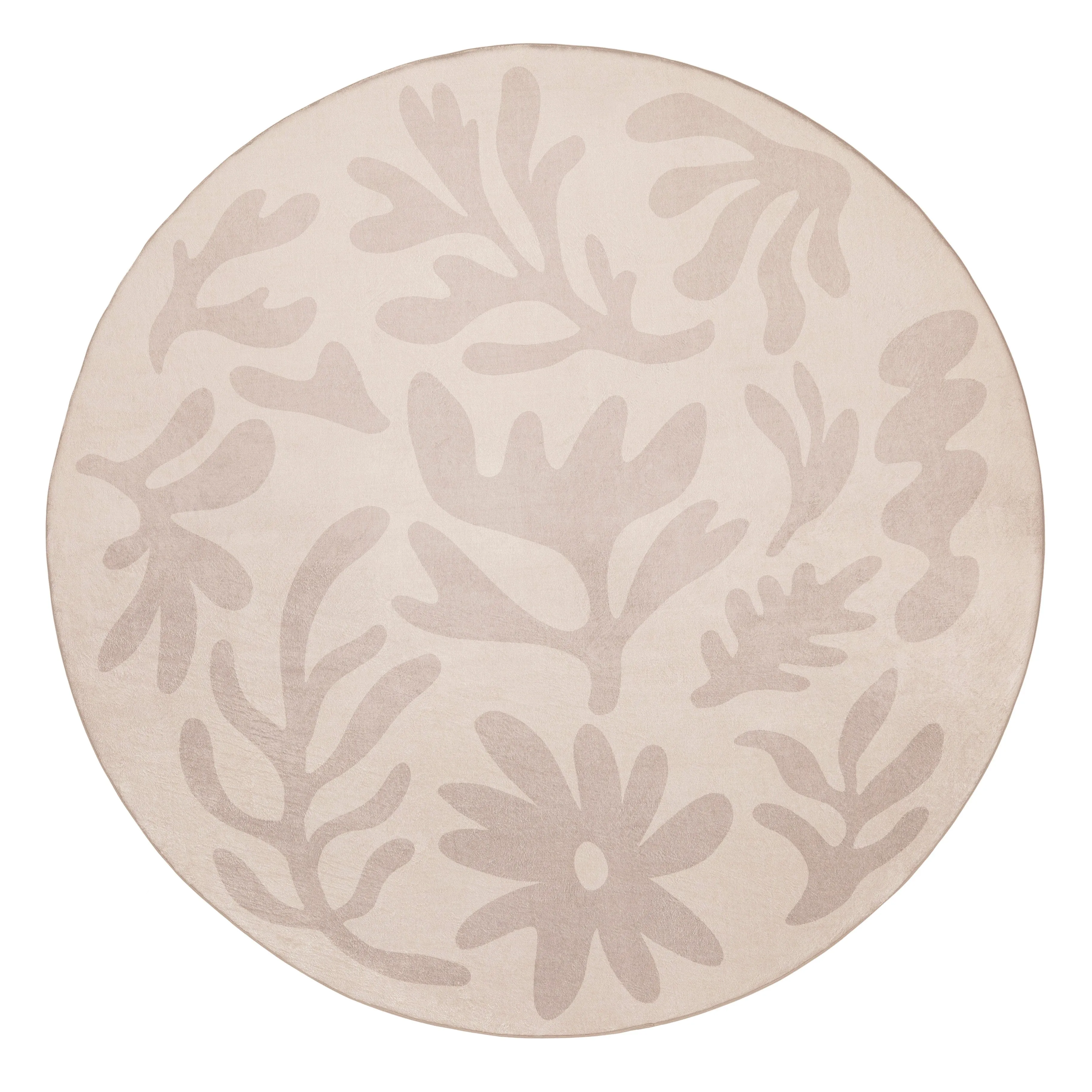 Antem Cream Beige Shapes Rollie Pollie Round Playmatmodern color block patchwork rug