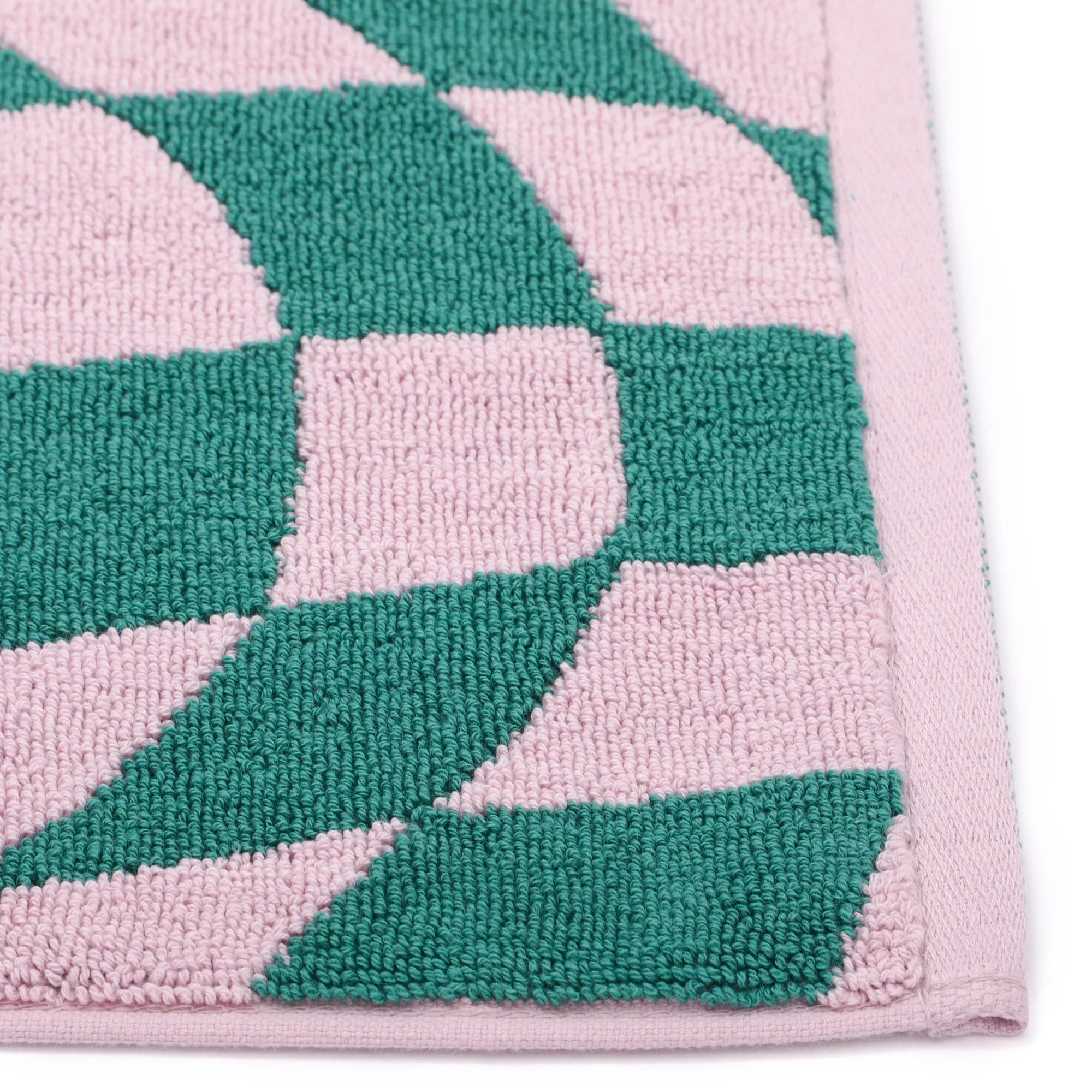 Antibacterial And Deodorizing Towel Mat Checkered Pink