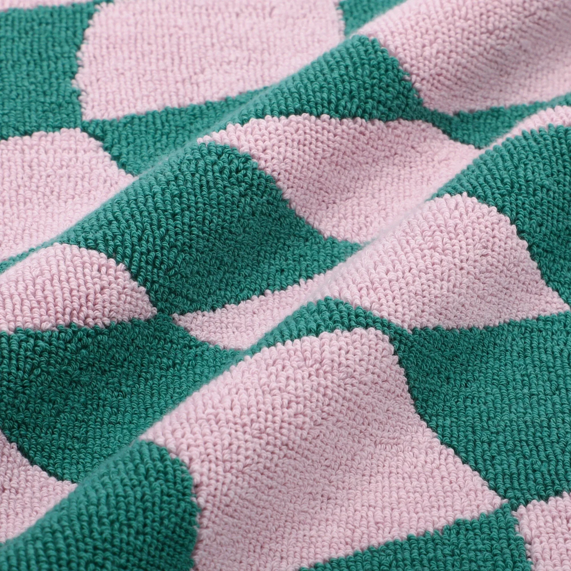 Antibacterial And Deodorizing Towel Mat Checkered Pink