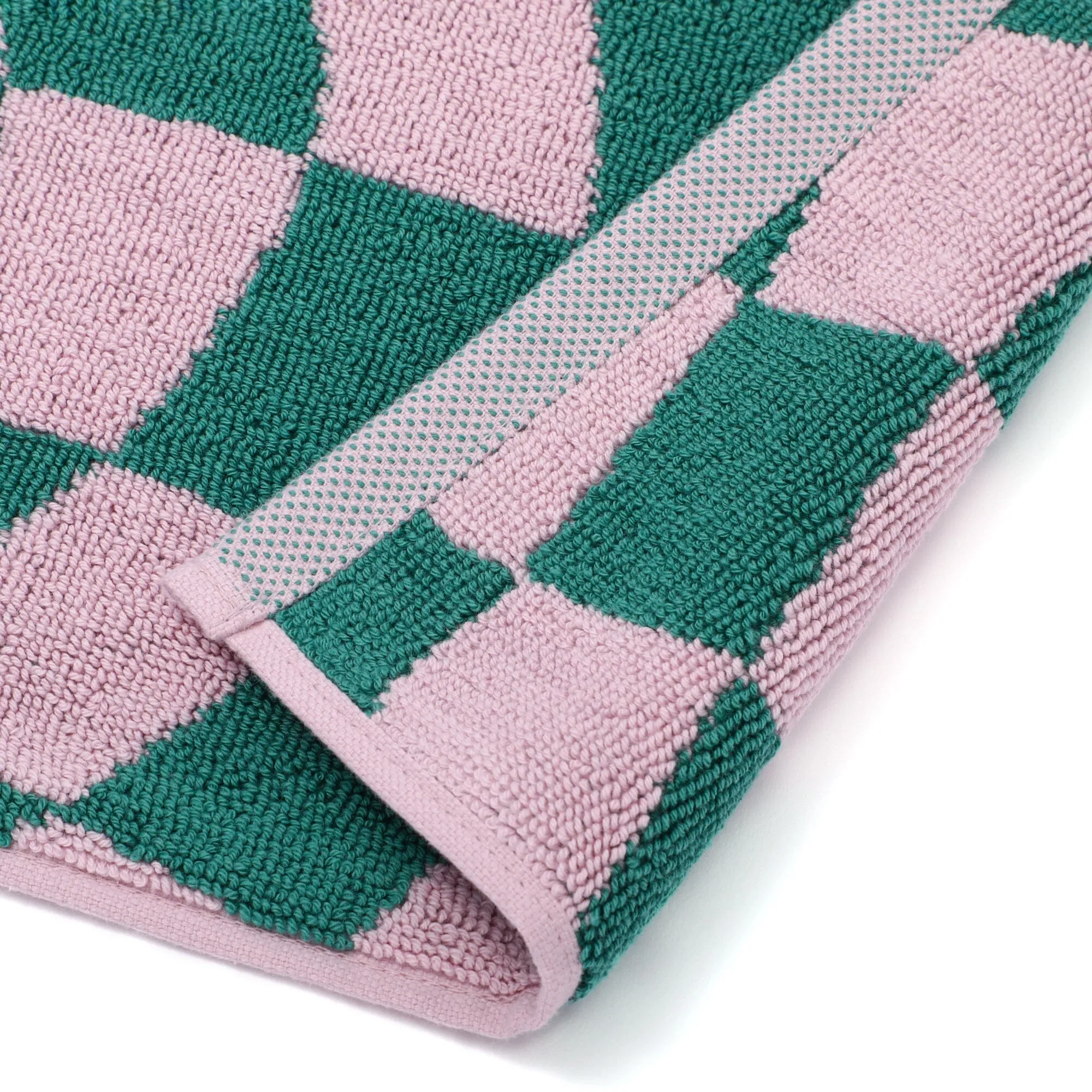 Antibacterial And Deodorizing Towel Mat Checkered Pink