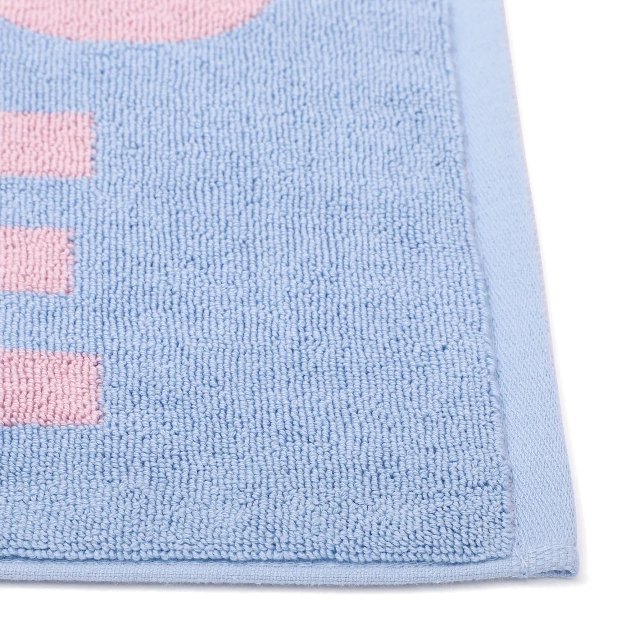 Antibacterial And Deodorizing Towel Mat Typo Light Blue