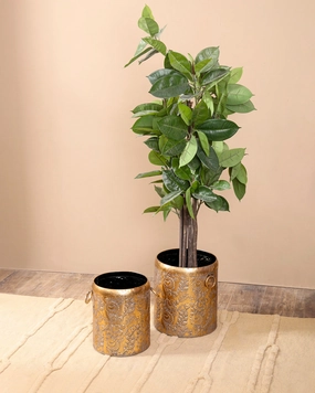 Antique Floral Barrel Planter - Smallhome decor ,wall decor 