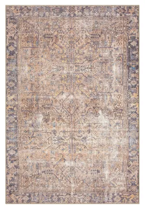 Anyel Brown and Blue Traditional Distressed Washable Rug *NO RETURNS UNLESS FAULTYmodern color block patchwork rug