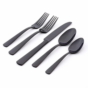 Aptitude Midnight Mirror 23 Piece Flatware Seteco-friendly bamboo fiber tableware set 