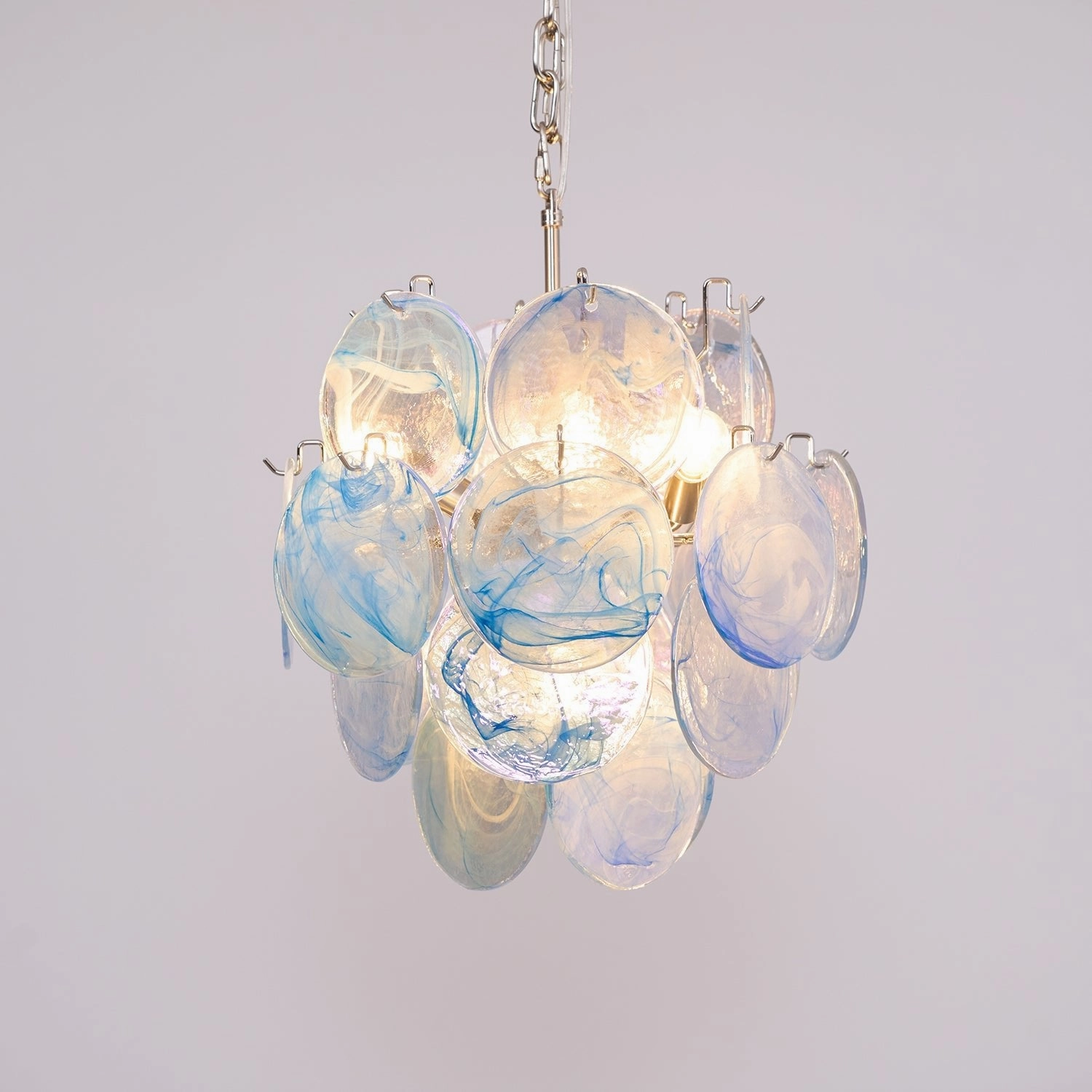 Aqua Blue Glass Murano Chandelier