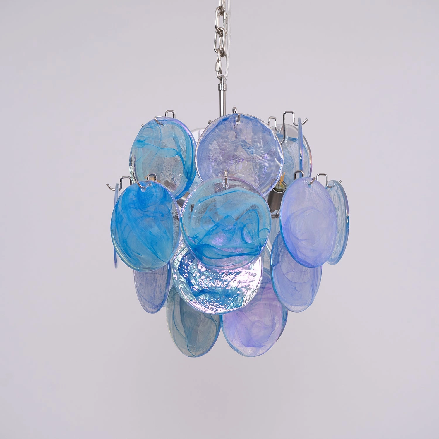 Aqua Blue Glass Murano Chandelier
