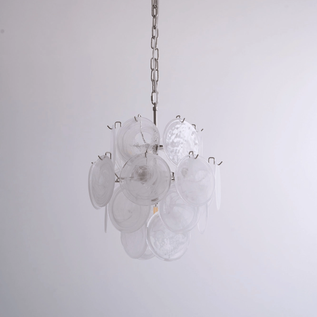 Aqua White Glass Murano Chandelier