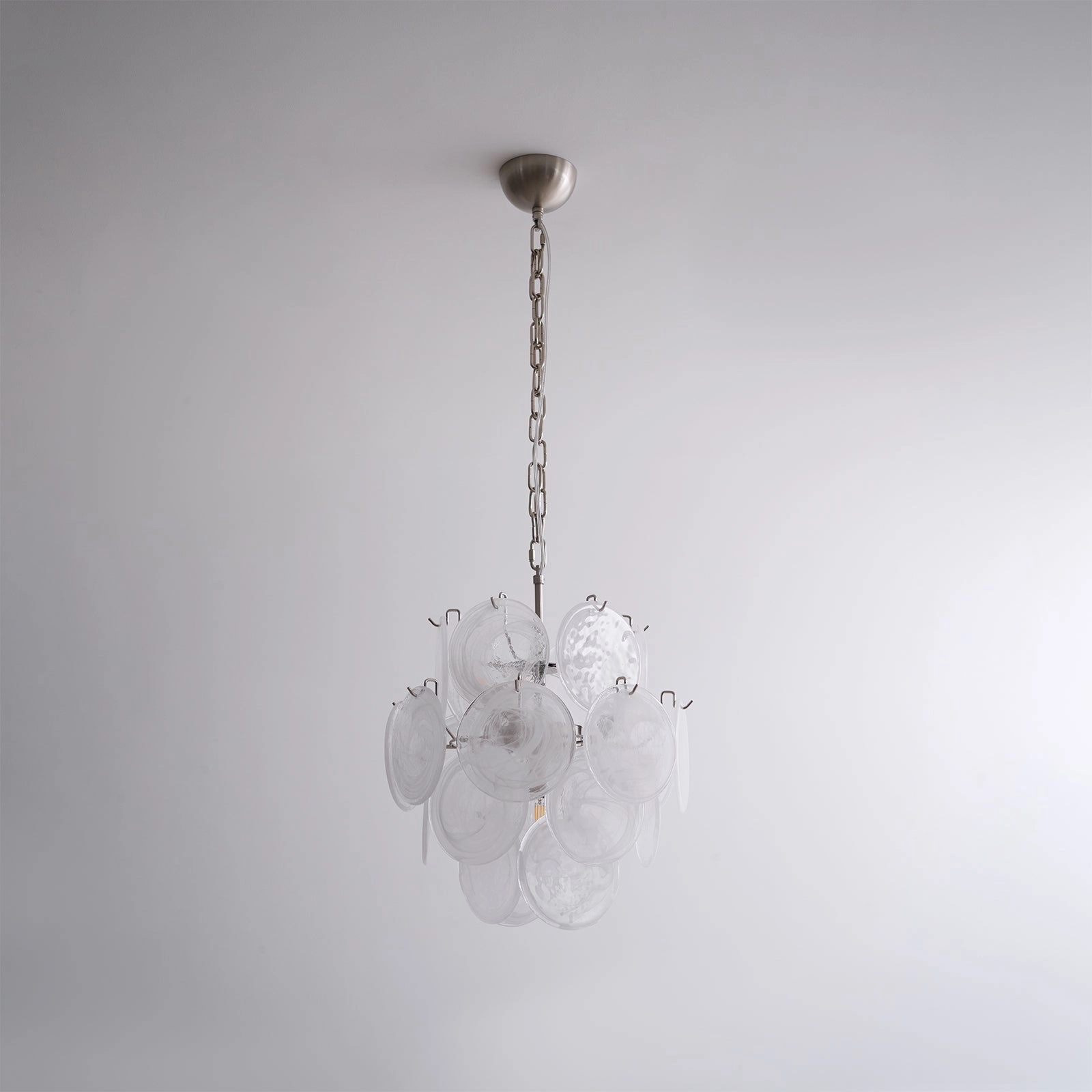 Aqua White Glass Murano Chandelier