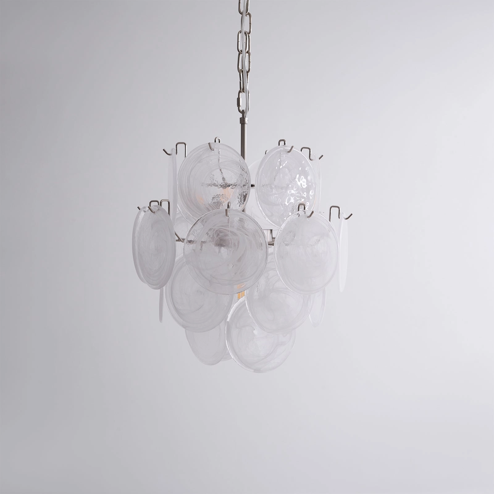 Aqua White Glass Murano Chandelier