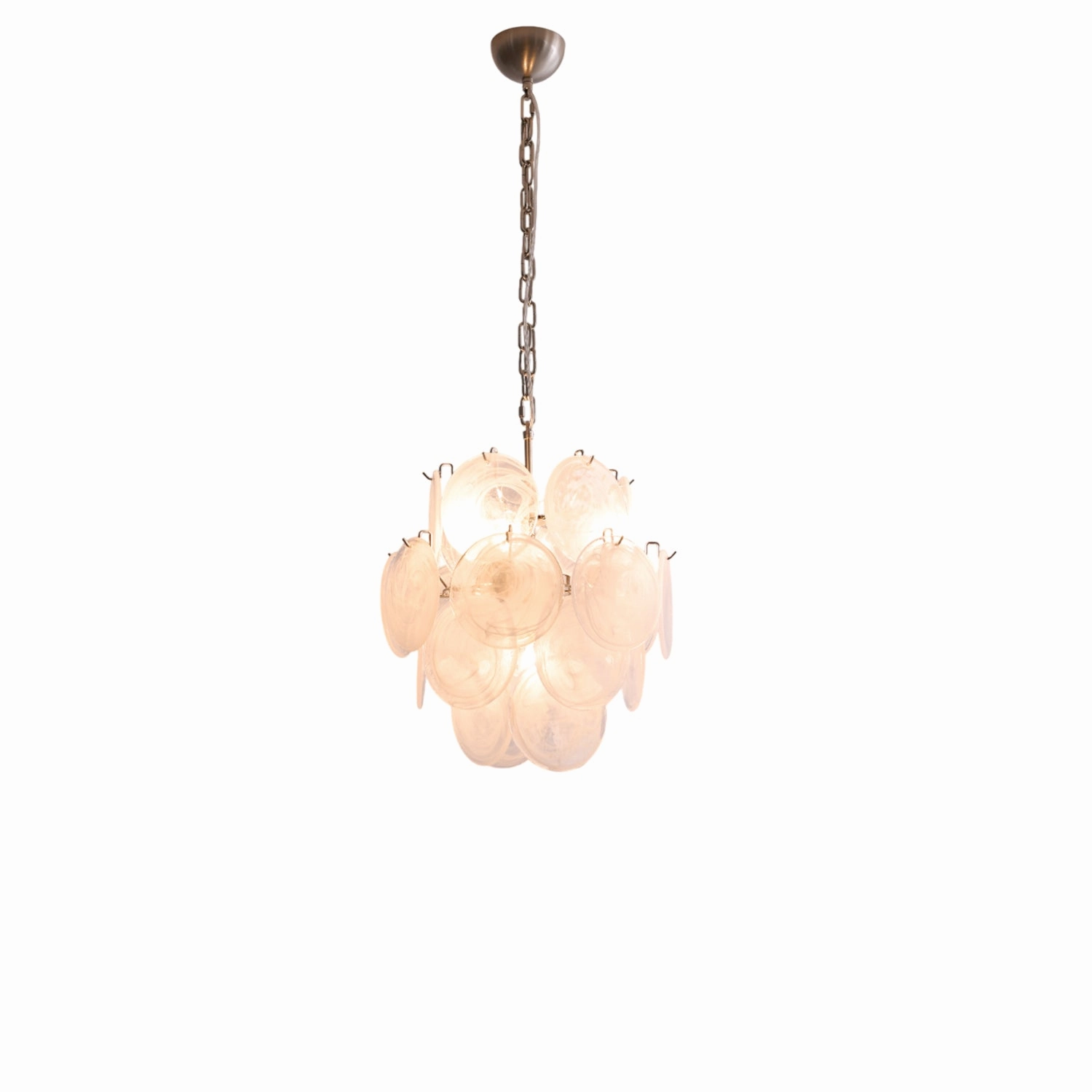 Aqua White Glass Murano Chandelier