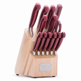 Argentum Red 14 Piece Cutlery Block Setmodern kitchen decor ,kitchen dinner set ,dinnerware 