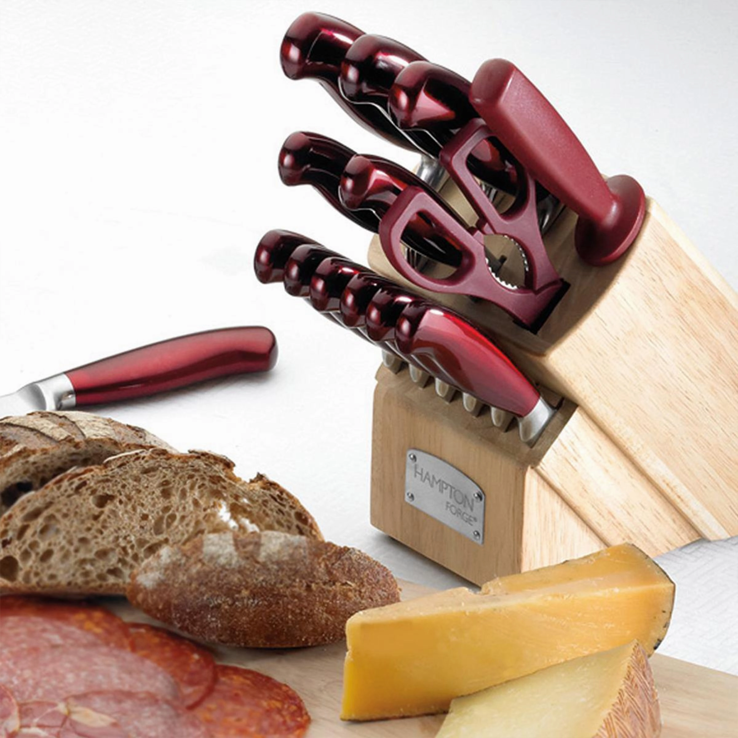 Argentum Red 14 Piece Cutlery Block Set
