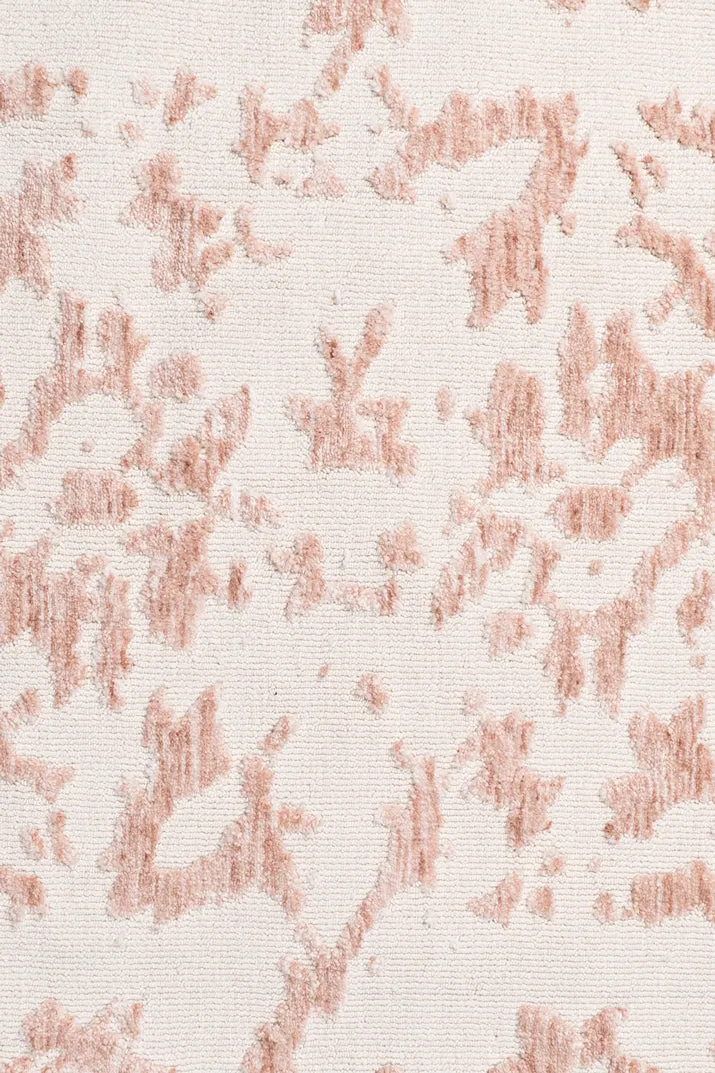 Aria Pink and Ivory Floral Transitional Round Rug