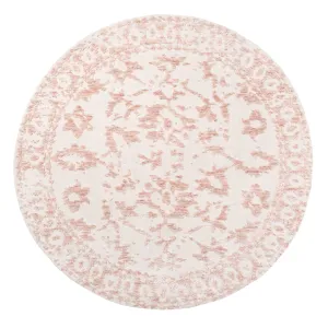 Aria Pink and Ivory Floral Transitional Round Rugmodern color block patchwork rug