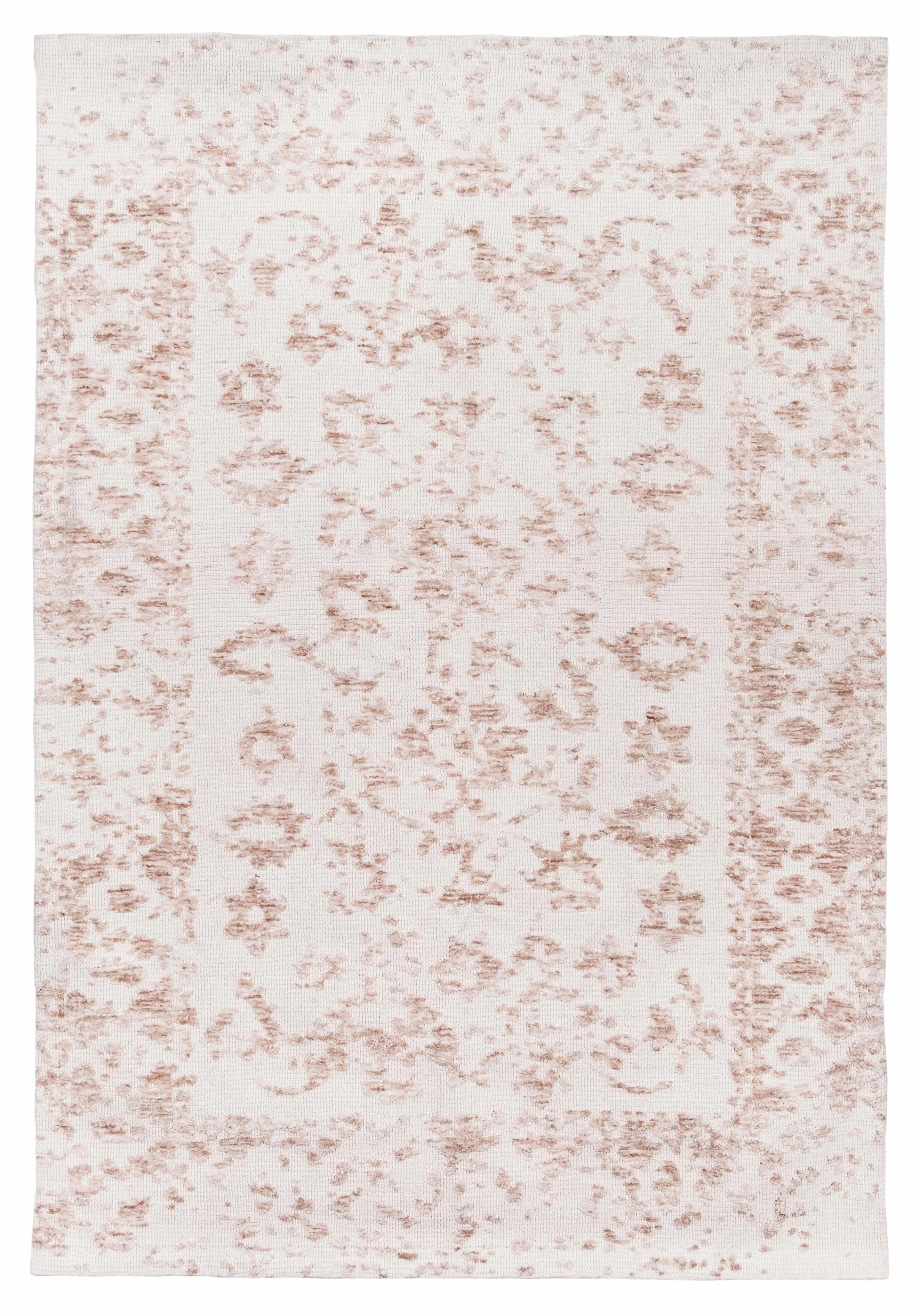Aria Pink and Ivory Floral Transitional Rugmodern color block patchwork rug