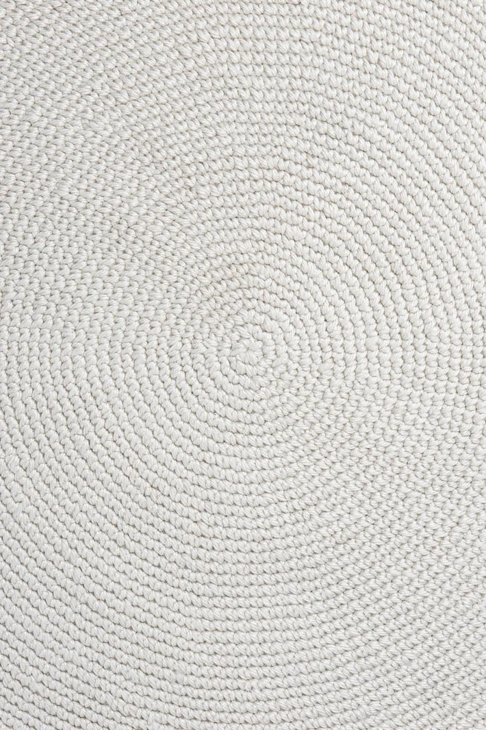 Arlenis Ivory Crochet Indoor Outdoor Round Rug