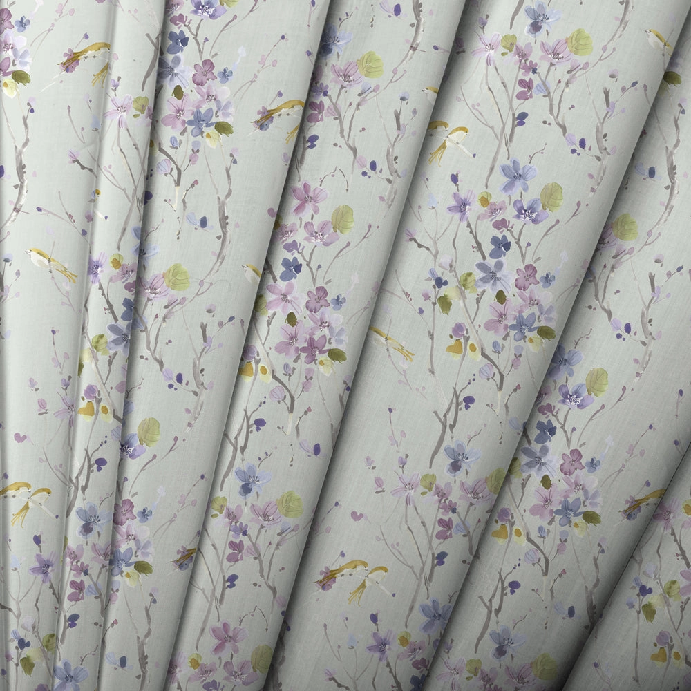 Armathwaite Linen Printed Made to Measure Curtains Duck Egg
