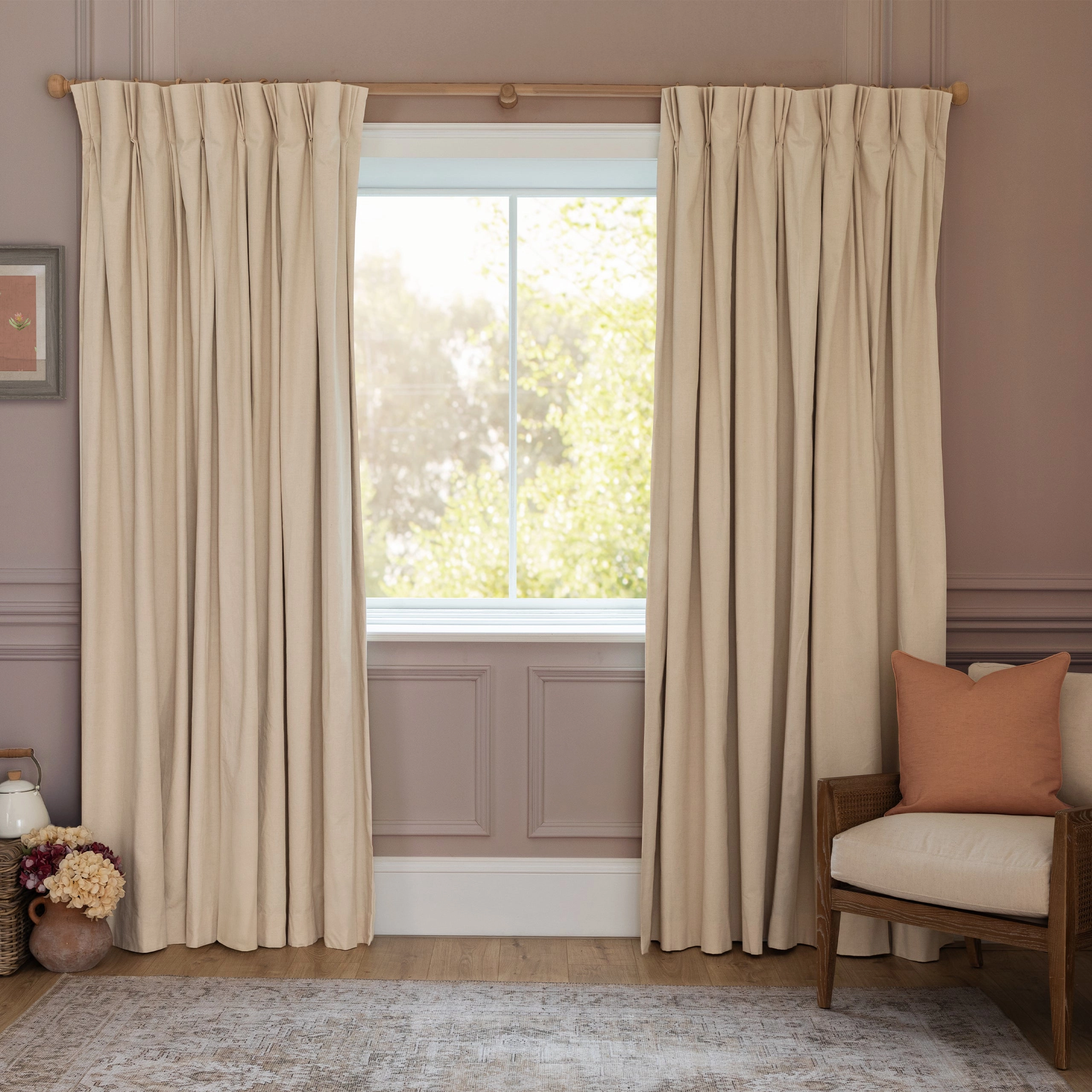 Armathwaite Linen Printed Made to Measure Curtains Russett