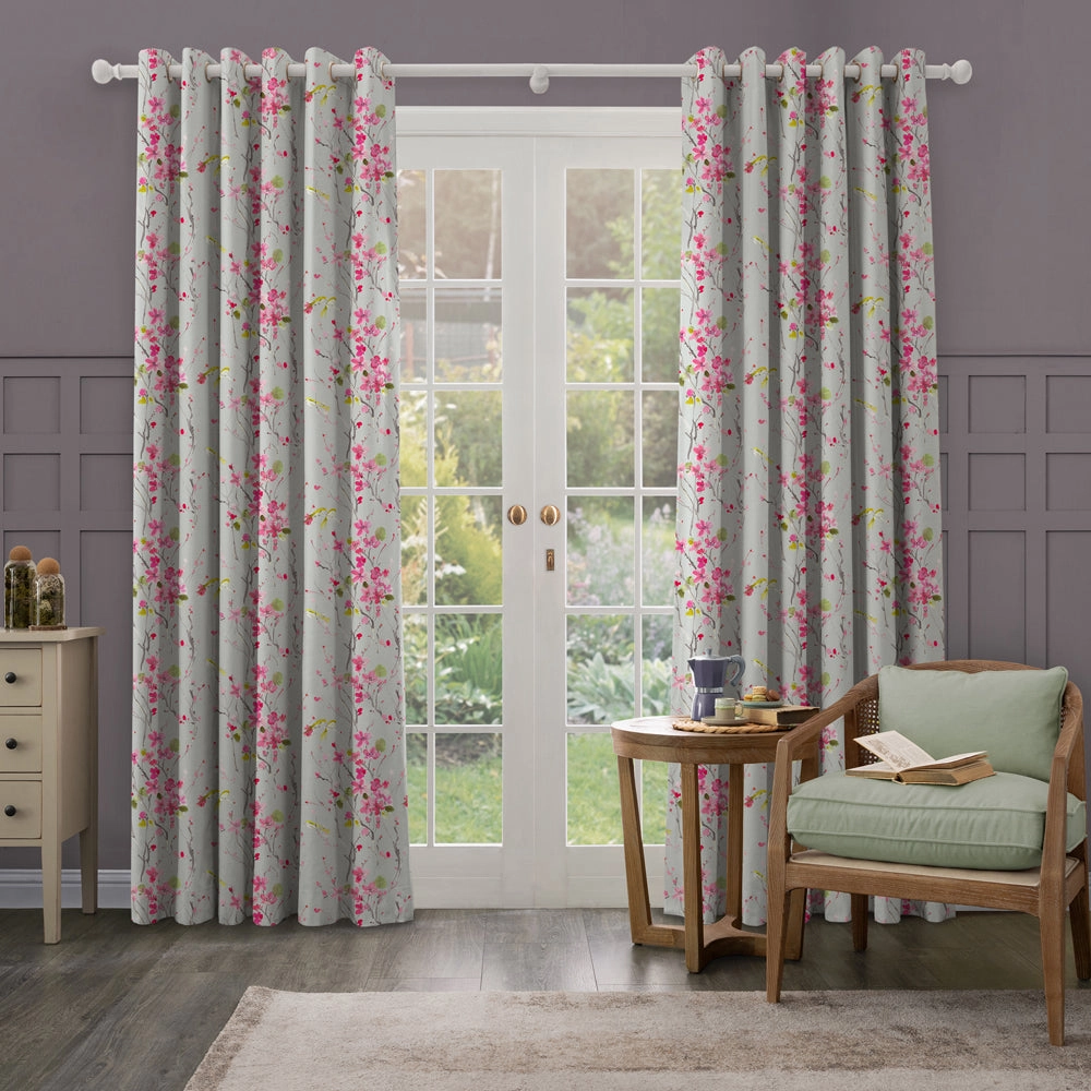 Armathwaite Linen Printed Made to Measure Curtains Silver