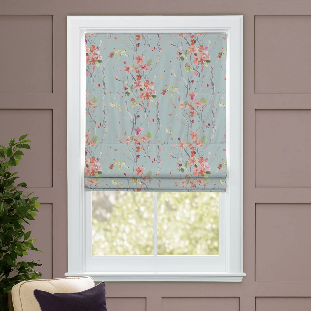 Armathwaite Printed Cotton Made to Measure Roman Blinds Russett