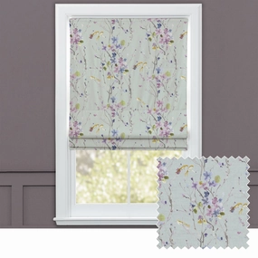 Armathwaite Printed Cotton Made to Measure Roman Blinds Violet/Duck Egghome decor ,wall decor 