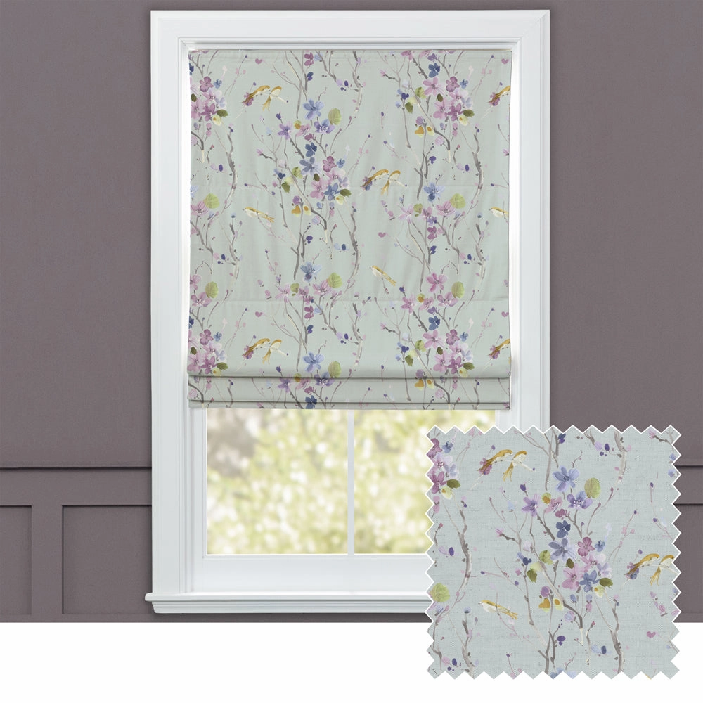 Armathwaite Printed Cotton Made to Measure Roman Blinds Violet/Duck Egghome decor ,wall decor 