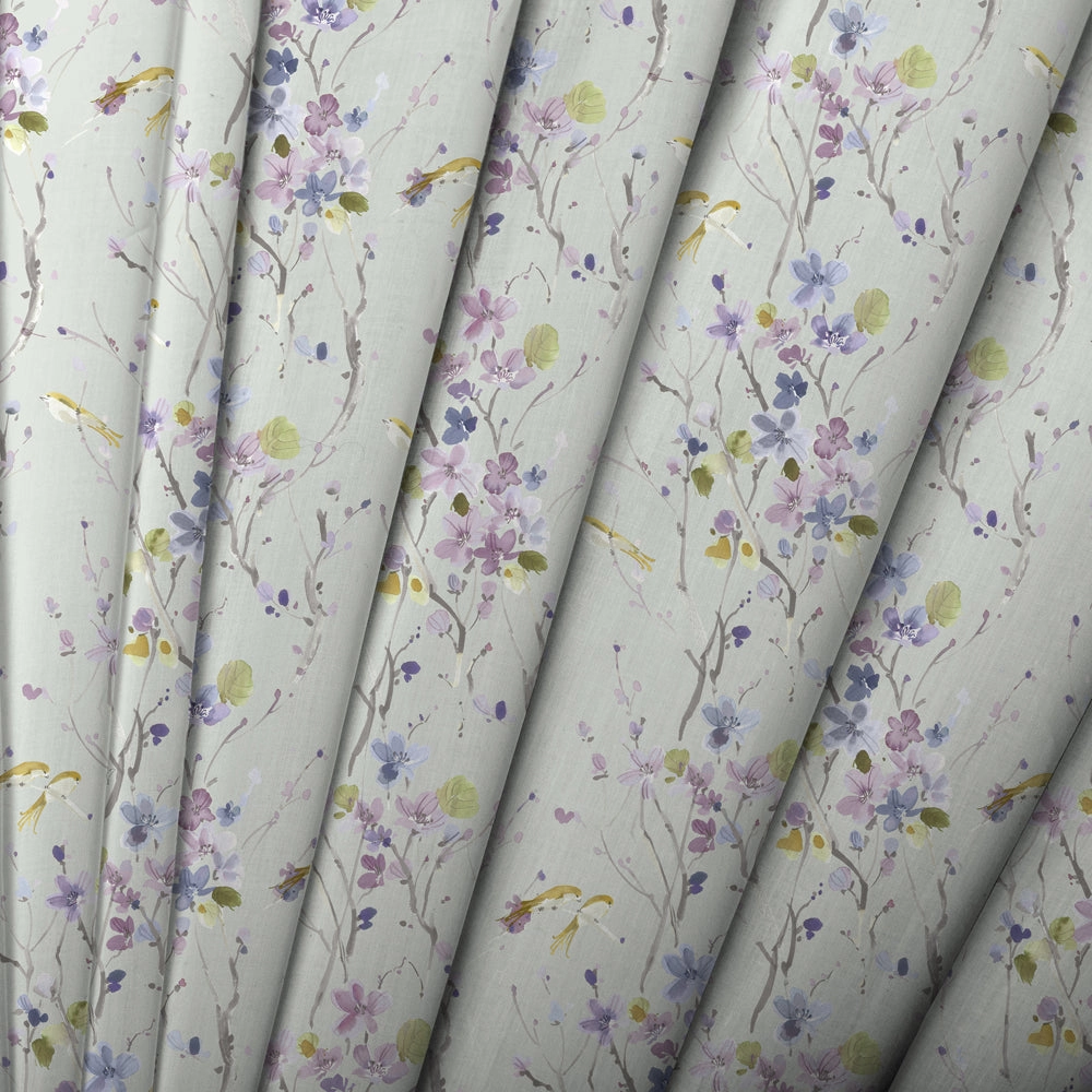 Armathwaite Printed Cotton Made to Measure Roman Blinds Violet/Duck Egg