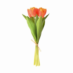 Artflower Bouquet Real Touch Tulip  Orangehome decor ,wall decor 