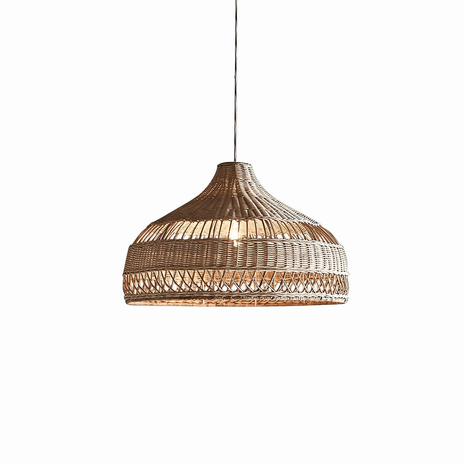 Artisanal Rattan Dome Pendant Lamp
