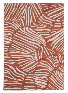 Ashlyn Terracotta Palm Print Washable Rugmodern color block patchwork rug