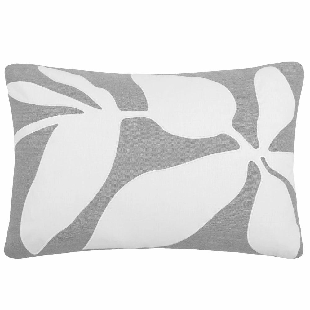 Aspin Embroidered Feather Cushion Steel