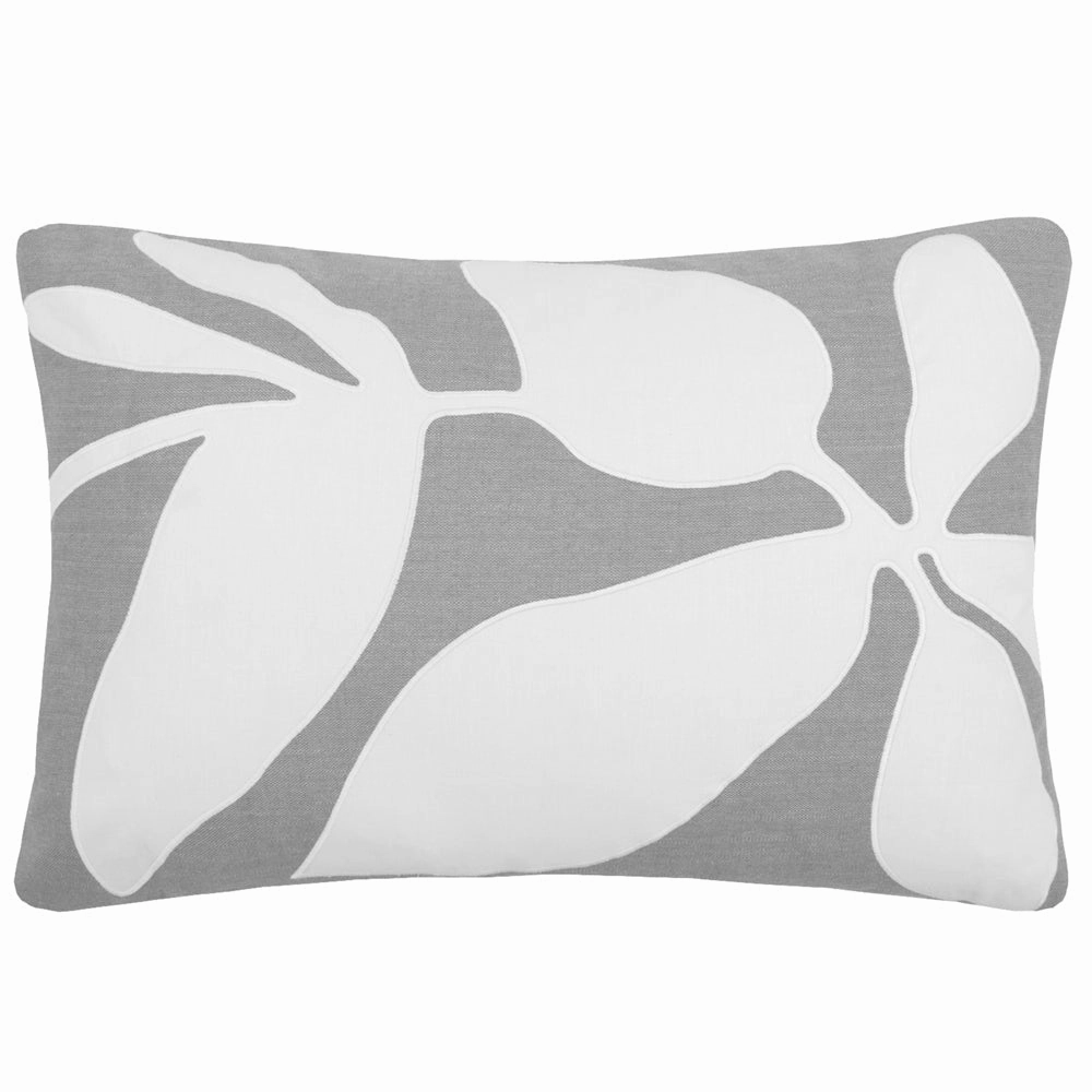 Aspin Embroidered Feather Cushion Steel