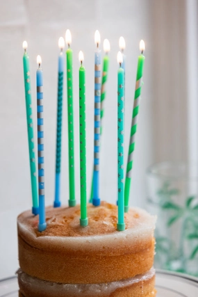 Assorted Blue Cake Candles - Pack Of 10scented candle ,decorative candle 
